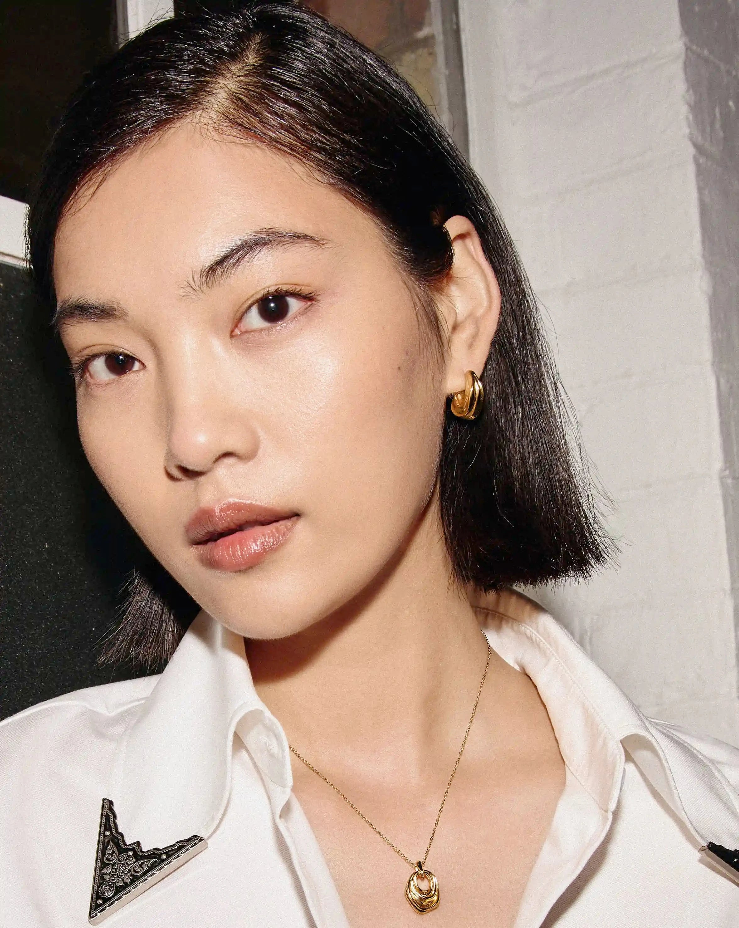 MARKGONG Draped Hoop Earrings | 18ct Gold Plated Earrings Missoma 