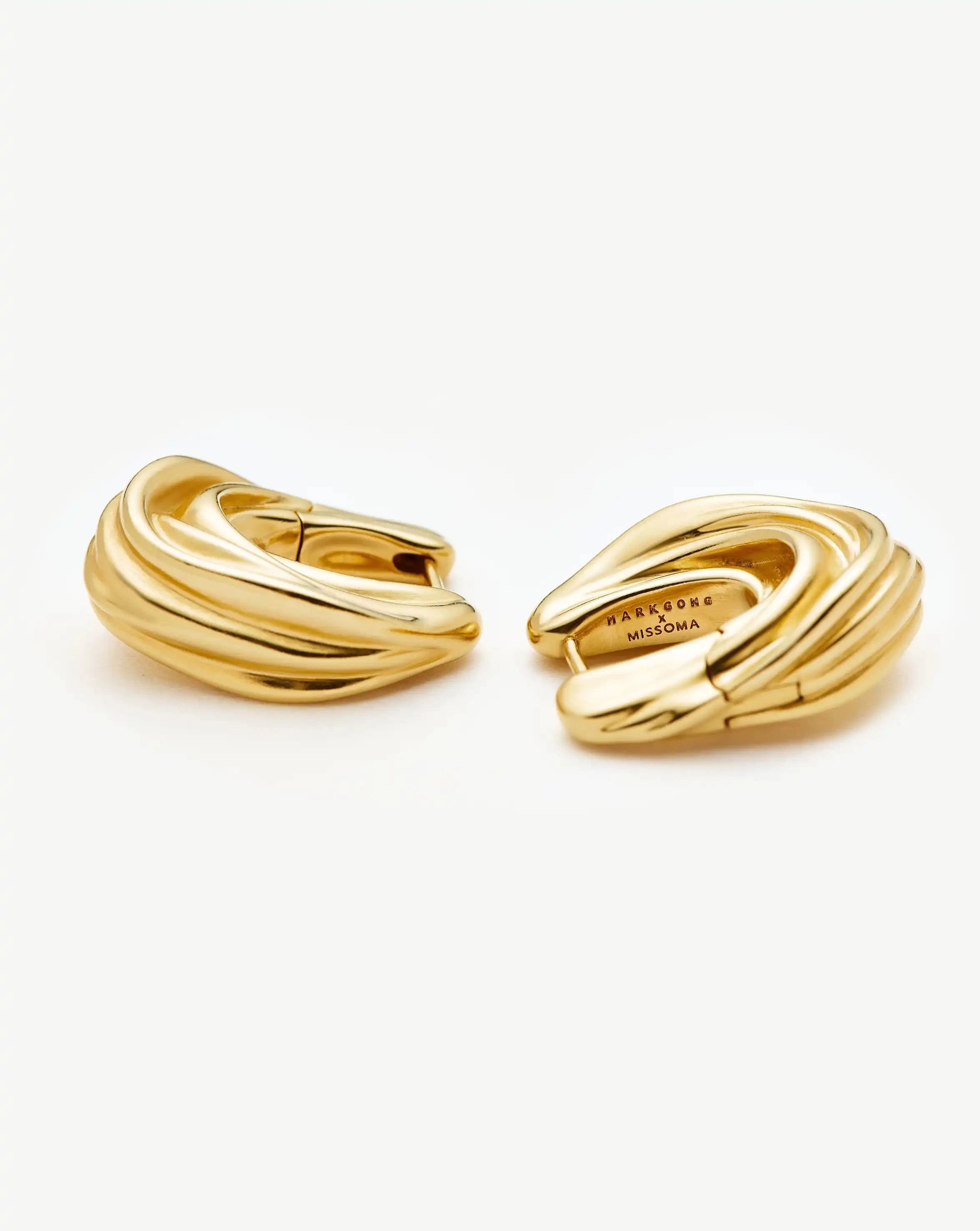 MARKGONG Draped Hoop Earrings | 18ct Gold Plated Earrings Missoma 