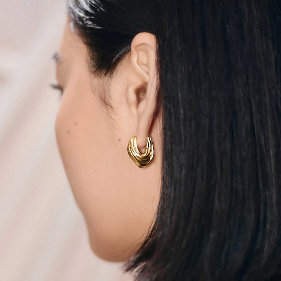 MARKGONG Draped Hoop Earrings | 18ct Gold Plated Earrings Missoma 