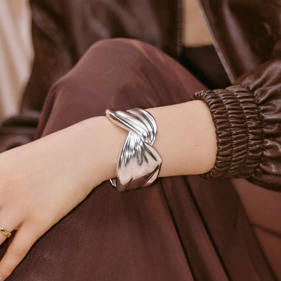 MARKGONG Draped Statement Cuff | Silver Plated Bracelets Missoma 