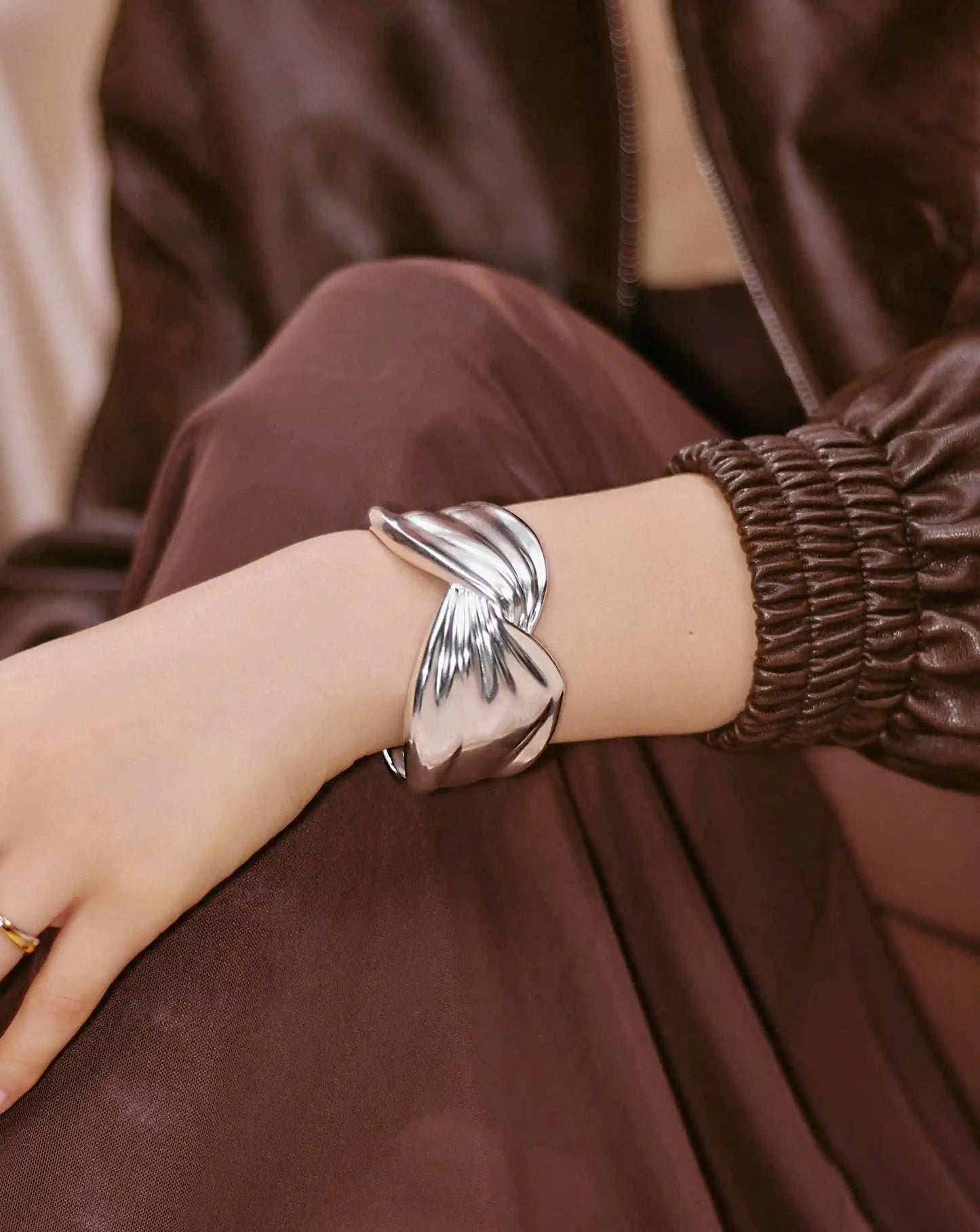 MARKGONG Draped Statement Cuff | Silver Plated Bracelets Missoma 