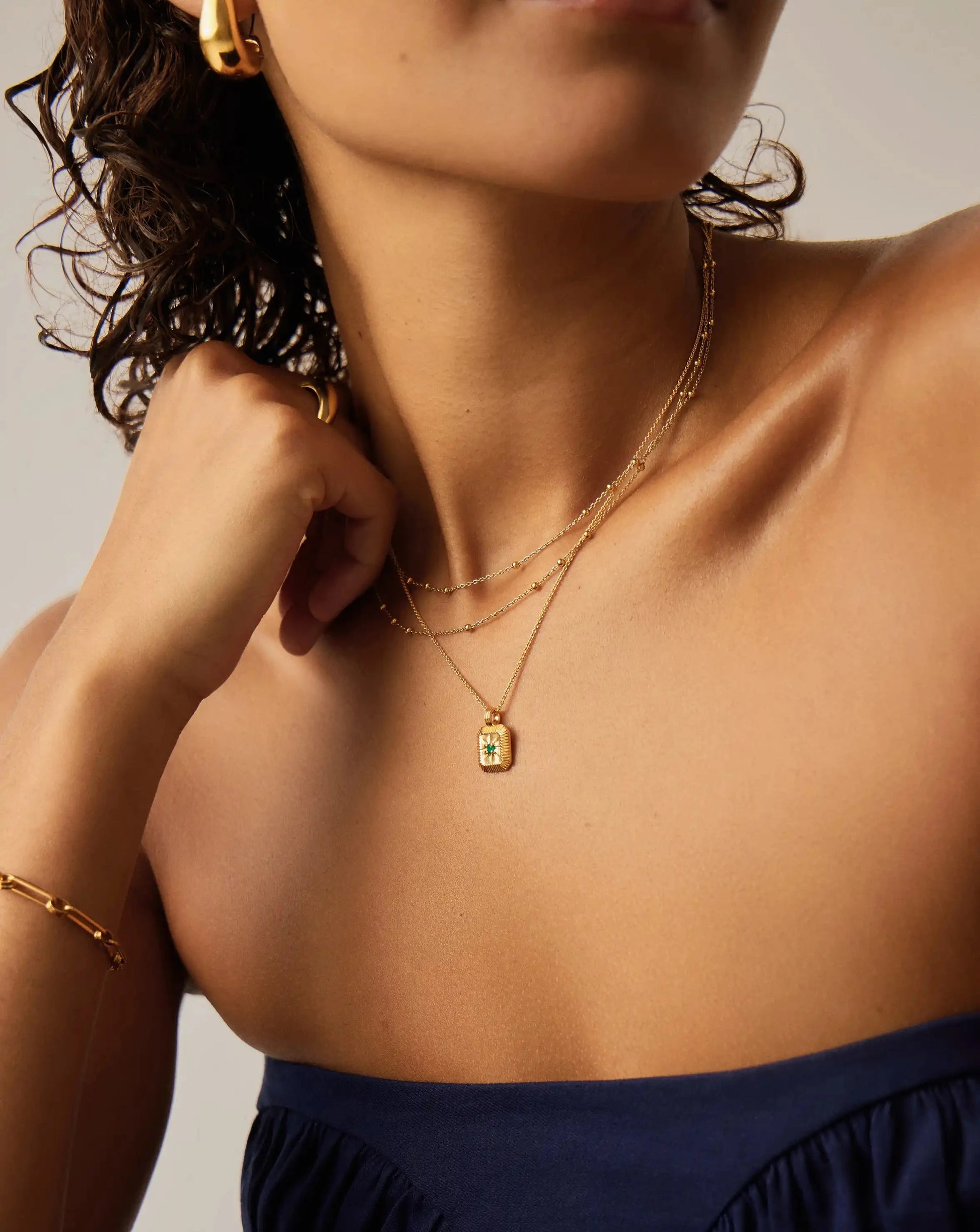 May Birthstone Pendant Necklace | 18ct Gold Vermeil/Green Onyx Necklaces Missoma 