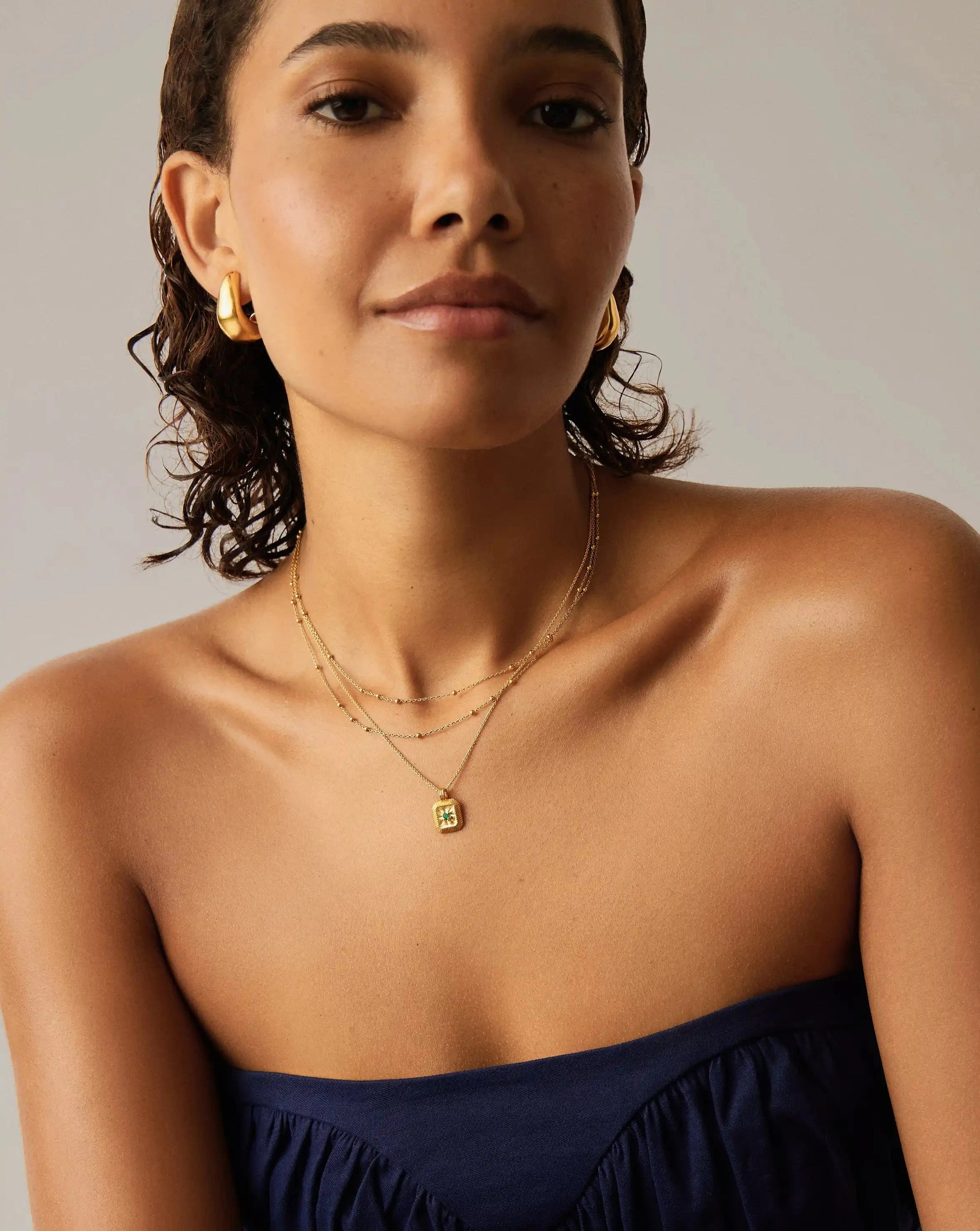 May Birthstone Pendant Necklace | 18ct Gold Vermeil/Green Onyx Necklaces Missoma 