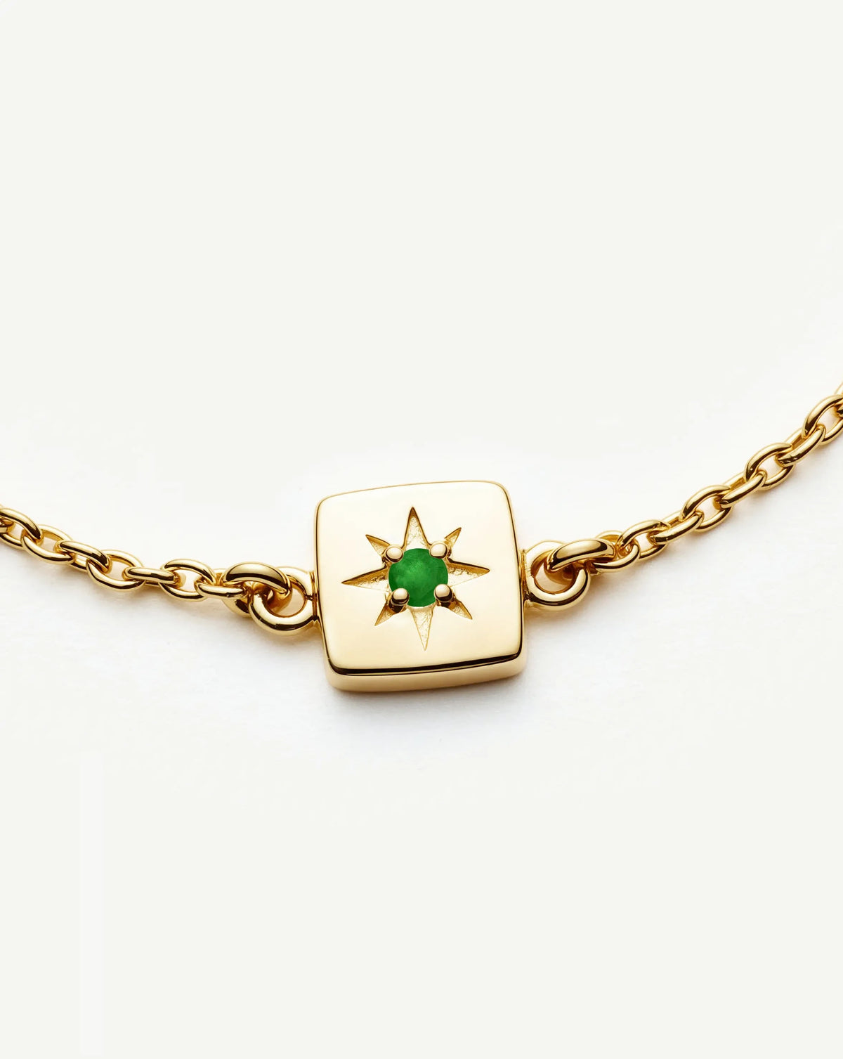 May Birthstone Slider Bracelet | 18ct Gold Plated/Green Onyx Bracelets Missoma 