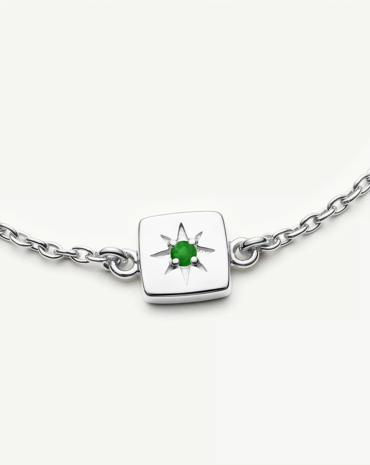 May Birthstone Slider Bracelet | Silver Plated/Green Onyx Bracelets Missoma 