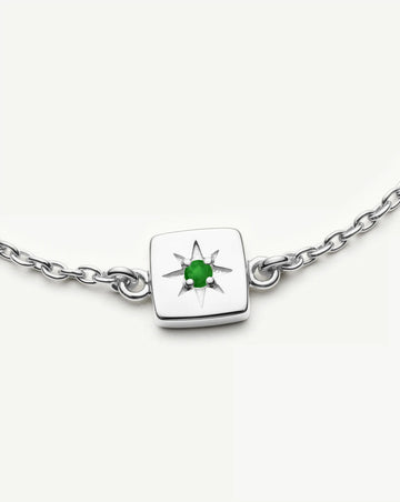 May Birthstone Slider Bracelet | Silver Plated/Green Onyx Bracelets Missoma 