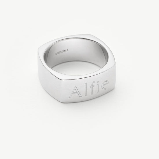 Mens Engravable Matte Wide Ring | Sterling Silver Rings Missoma 