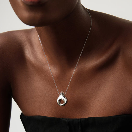 Message in a Bottle Molten Pendant Necklace | Silver Plated Necklaces Missoma 