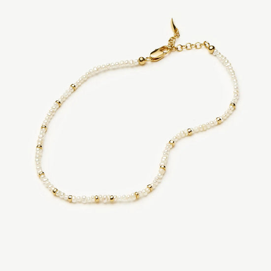 Micro Pearl Beaded Anklet | 18ct Gold Plated/Pearl Anklets Missoma 