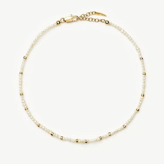 Micro Pearl Beaded Anklet | 18ct Gold Plated/Pearl Anklets Missoma 
