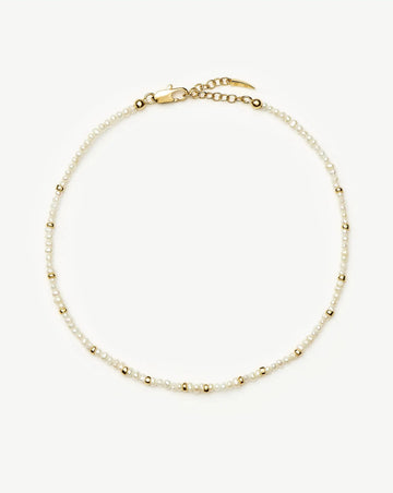 Micro Pearl Beaded Anklet | 18ct Gold Plated/Pearl Anklets Missoma 
