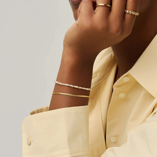 Micro Pearl Beaded Bracelet | 18ct Gold Plated/Pearl Bracelets Missoma 