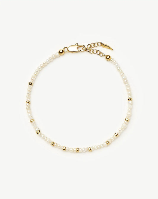 Micro Pearl Beaded Bracelet | 18ct Gold Plated/Pearl Bracelets Missoma 