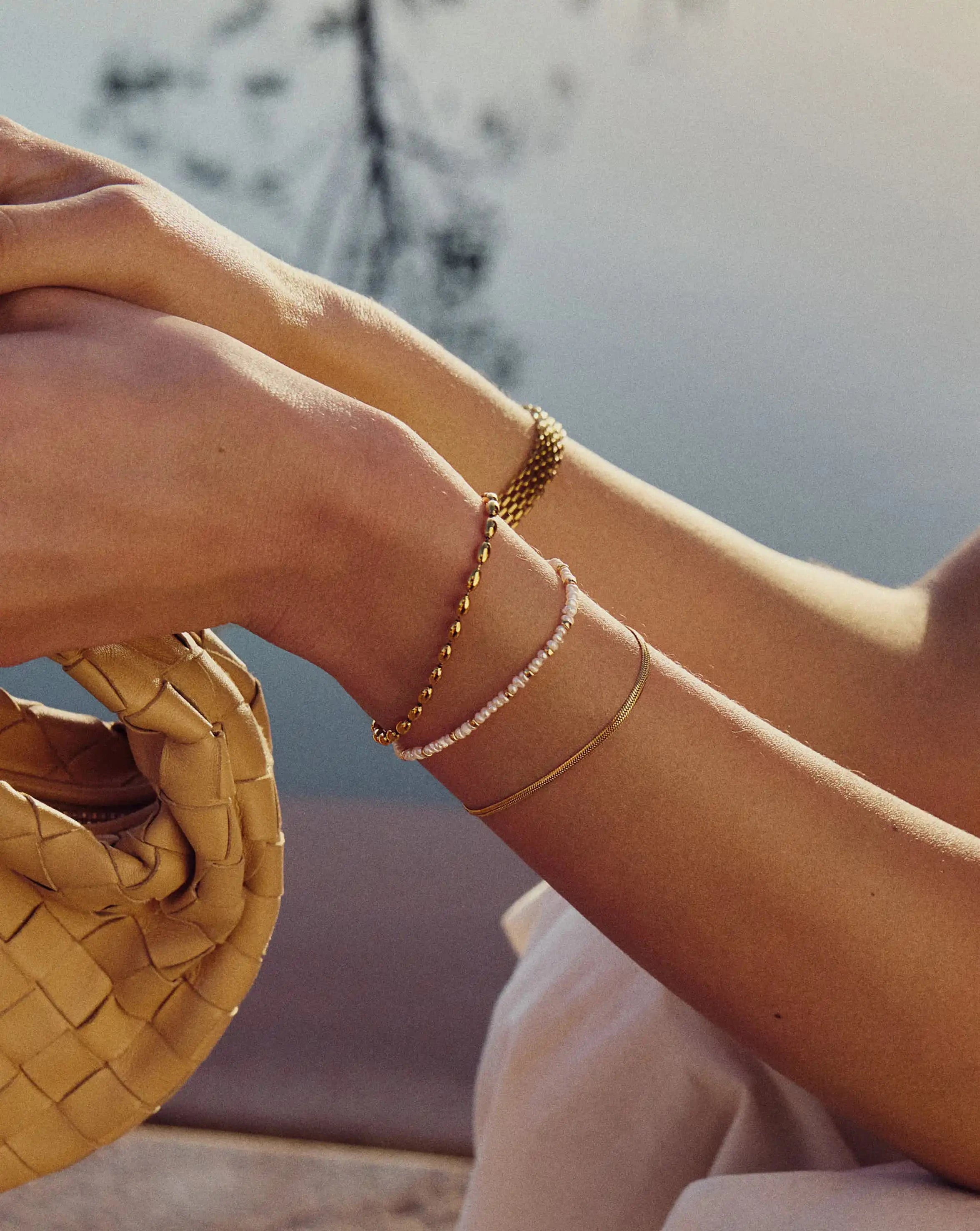 Micro Pearl Beaded Bracelet | 18ct Gold Plated/Pearl Bracelets Missoma 