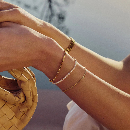 Micro Pearl Beaded Bracelet | 18ct Gold Plated/Pearl Bracelets Missoma 