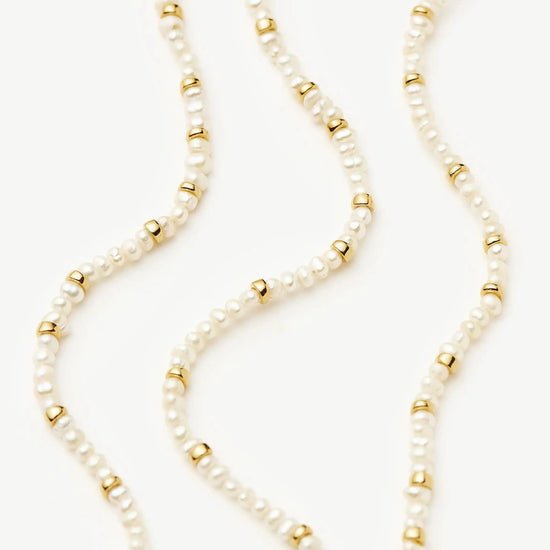 Micro Pearl Beaded Necklace | 18ct Gold Plated/Pearl Necklaces Missoma 