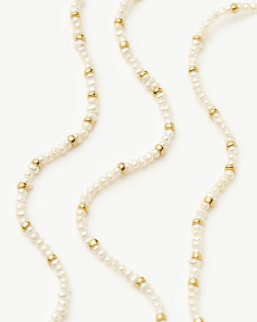 Micro Pearl Beaded Necklace | 18ct Gold Plated/Pearl Necklaces Missoma 