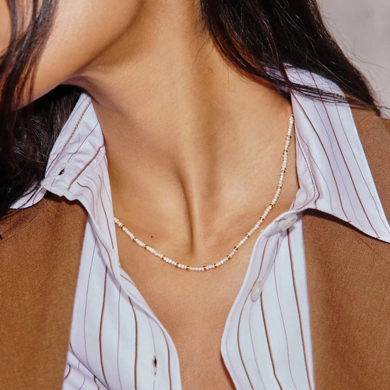 Micro Pearl Beaded Necklace | 18ct Gold Plated/Pearl Necklaces Missoma 