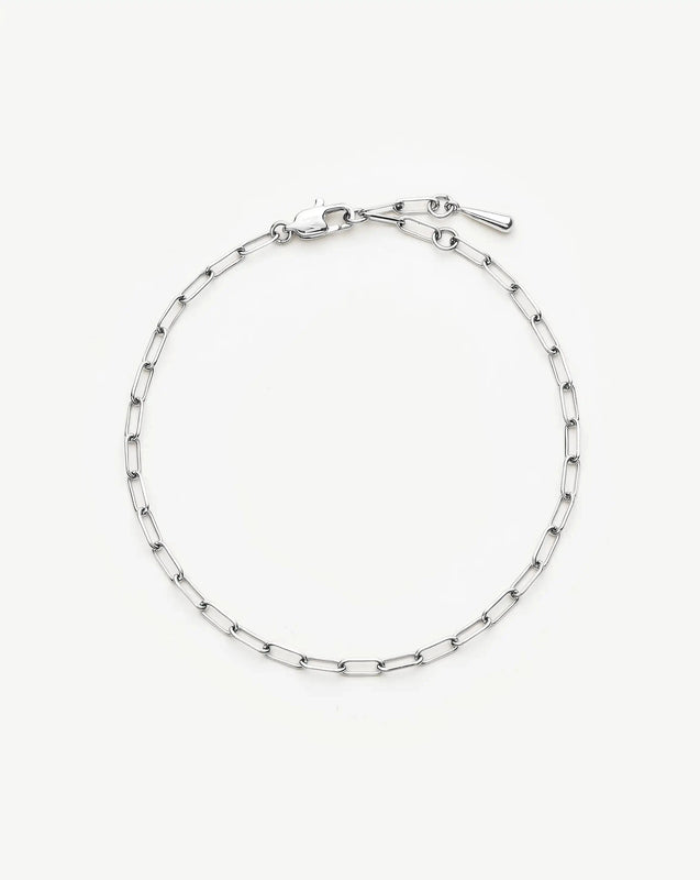 Mini Paperclip Chain Bracelet | Platinum Plated