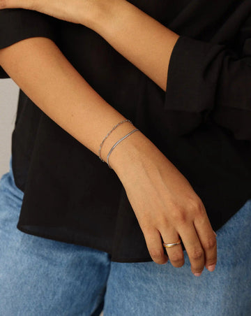 Mini Paperclip Chain Bracelet | Platinum Plated Bracelets Missoma 