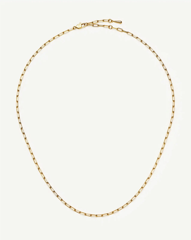 Mini Paperclip Chain Necklace | 18ct Gold Plated