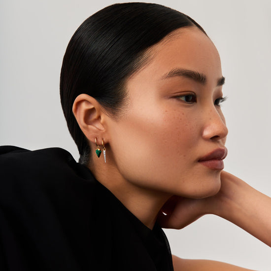 Mini Pave Spike Charm Hoop Earrings | 18ct Gold Vermeil/Cubic Zirconia Earrings Missoma 
