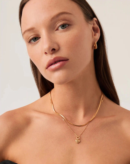 Mini Ridge Heart Chain Necklace Set | 18ct Gold Plated Necklaces Missoma 