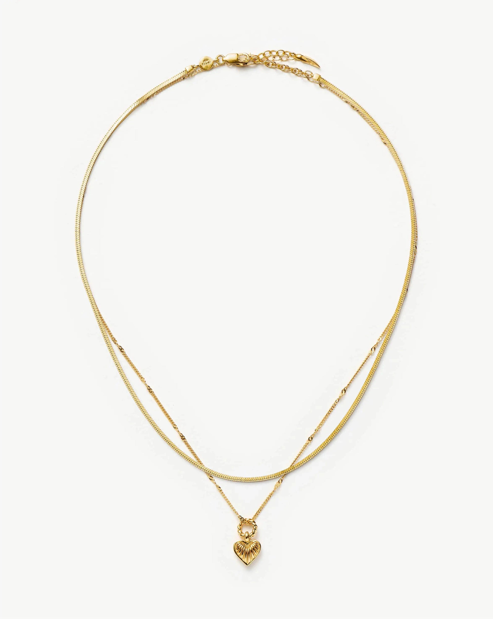Mini Ridge Heart Chain Necklace Set | 18ct Gold Plated Necklaces Missoma 