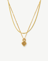 Mini Ridge Heart Chain Necklace Set | 18ct Gold Plated Necklaces Missoma 