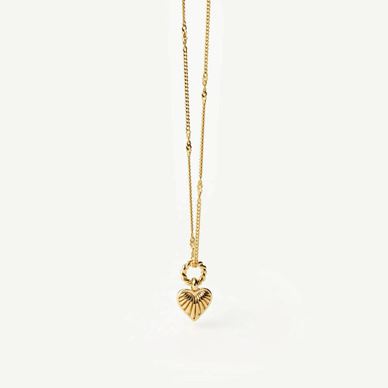 Mini Ridge Heart Charm Pendant Necklace | 18ct Gold Plated Necklaces Missoma 