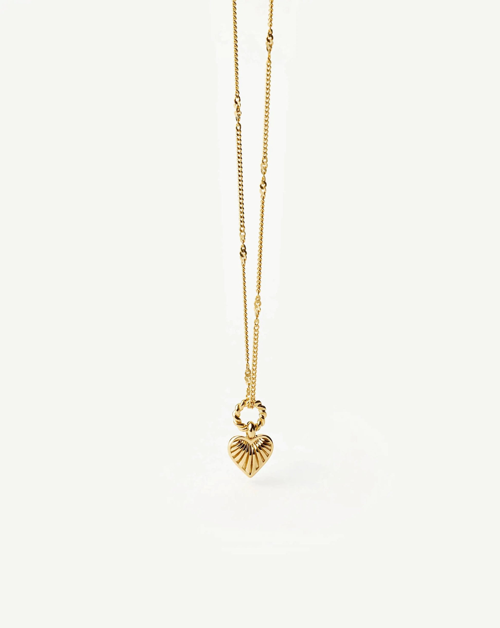 Mini Ridge Heart Charm Pendant Necklace | 18ct Gold Plated Necklaces Missoma 