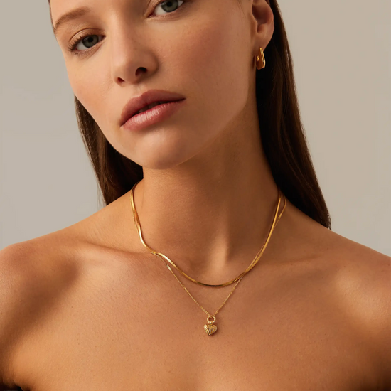 Mini Ridge Heart Charm Pendant Necklace | 18ct Gold Plated Necklaces Missoma 