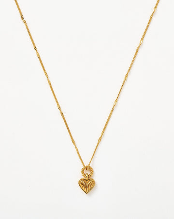 Mini Ridge Heart Charm Pendant Necklace | 18ct Gold Plated Necklaces Missoma 