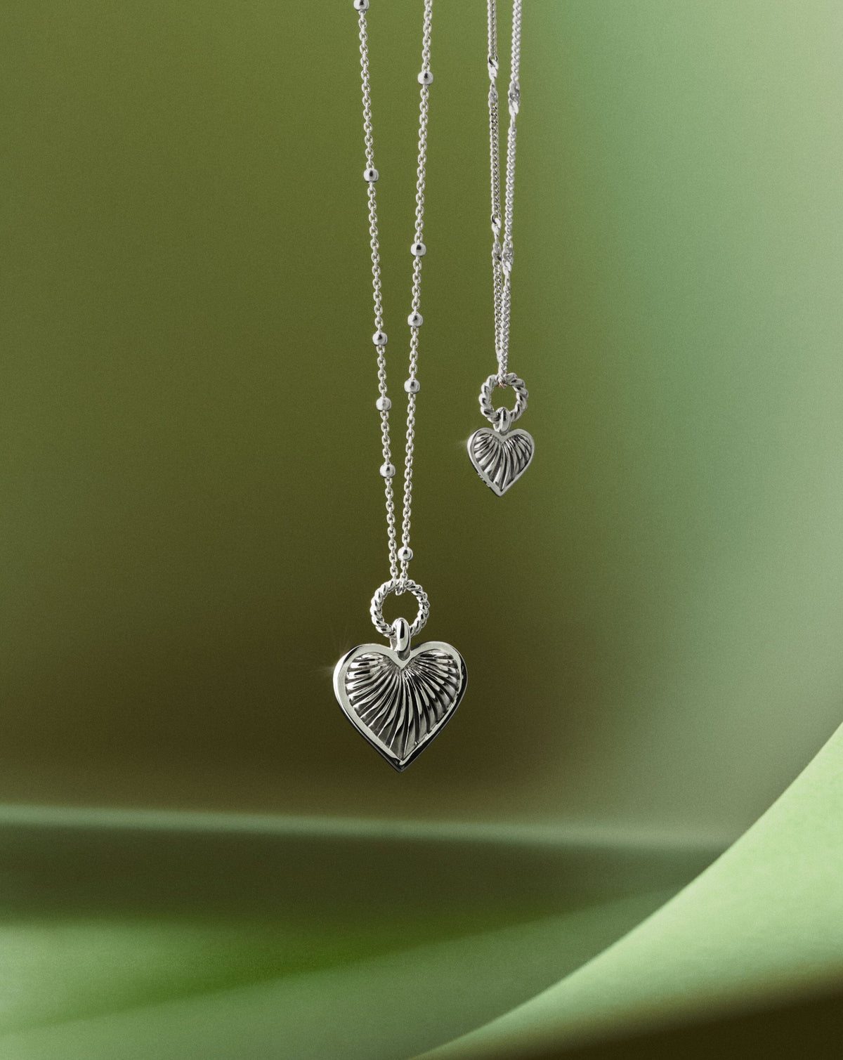 Mini Ridge Heart Charm Pendant Necklace | Silver Plated Necklaces Missoma 