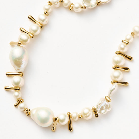 Mixed Pearl Statement Beaded Necklace | 18ct Gold Plated/Pearl Necklaces Missoma 