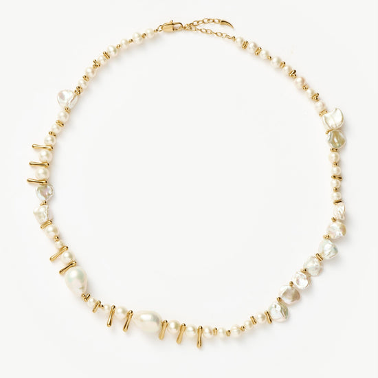 Mixed Pearl Statement Beaded Necklace | 18ct Gold Plated/Pearl Necklaces Missoma 