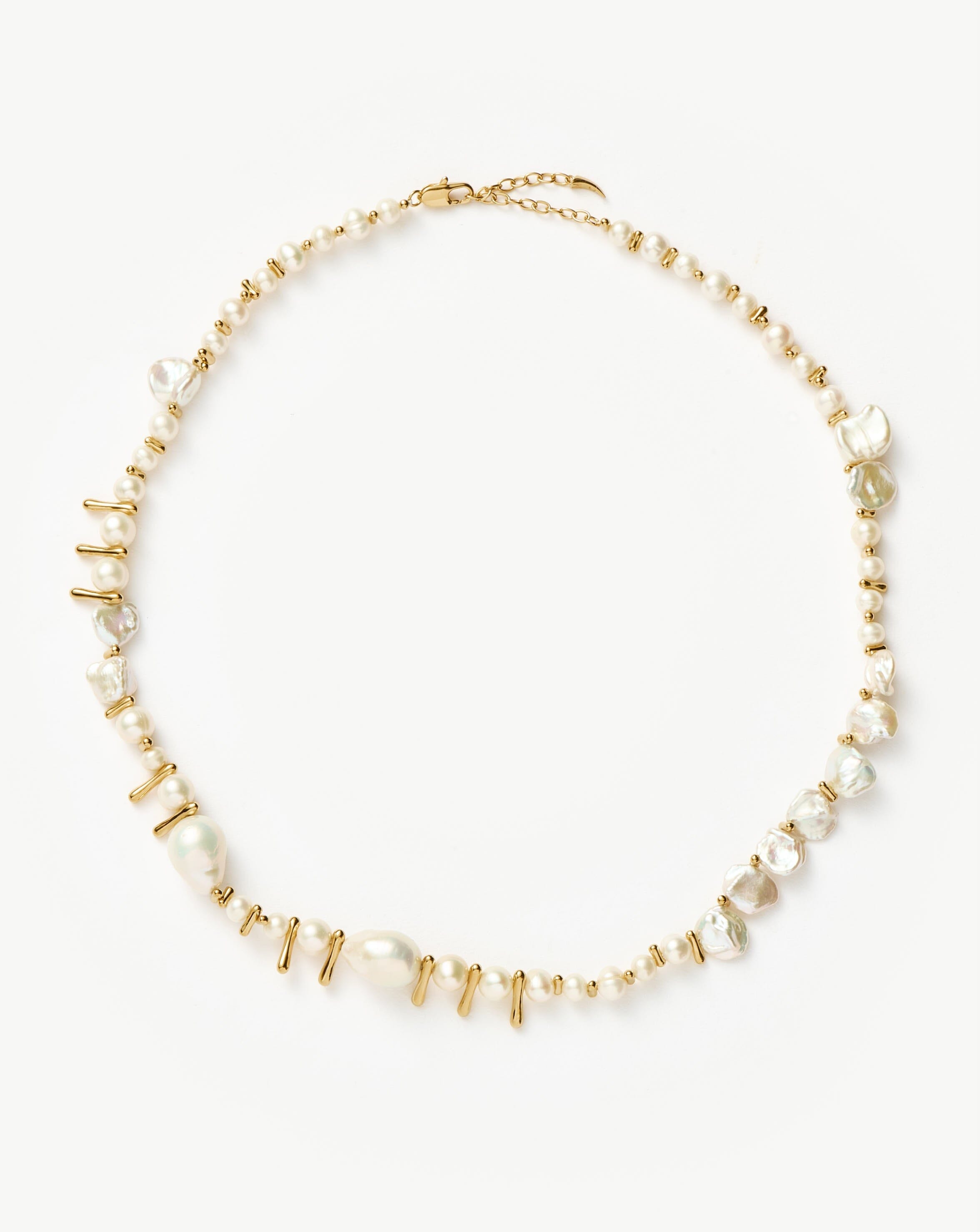 Mixed Pearl Statement Beaded Necklace | 18ct Gold Plated/Pearl Necklaces Missoma 