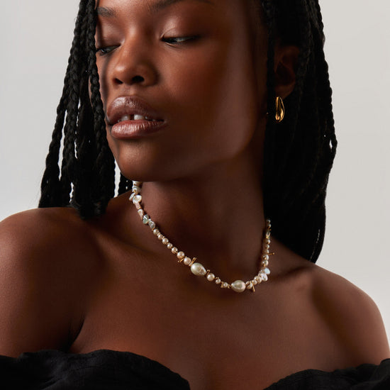 Mixed Pearl Statement Beaded Necklace | 18ct Gold Plated/Pearl Necklaces Missoma 