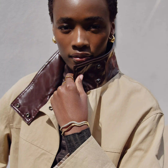 Molten Classic Hinged Bangle | 18ct Gold Plated Bracelets Missoma 