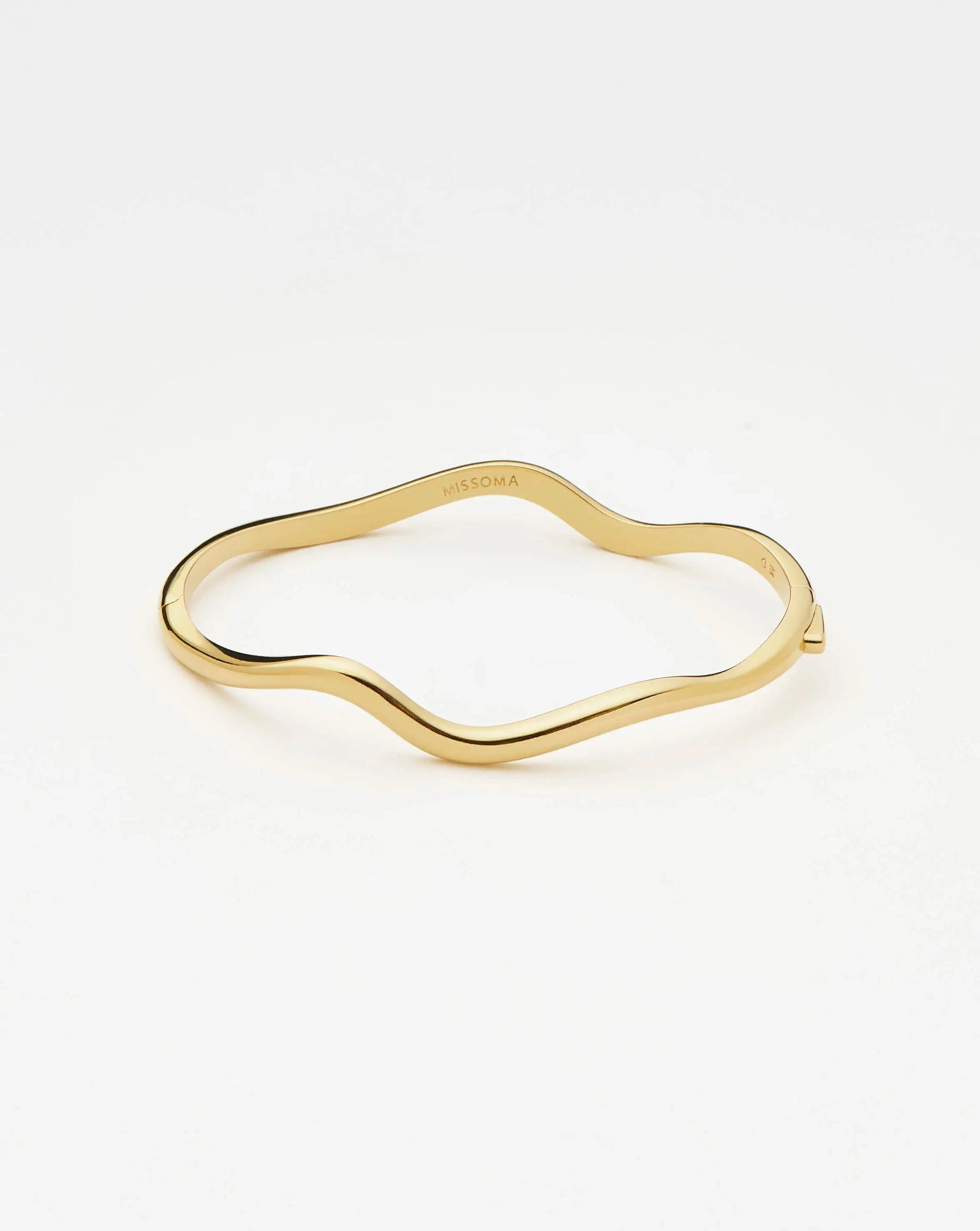 Molten Classic Hinged Bangle | 18ct Gold Plated Bracelets Missoma 