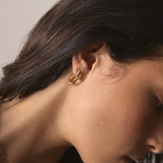 Molten Classic Small Hoop Earrings | 18ct Gold Plated Earrings Missoma 