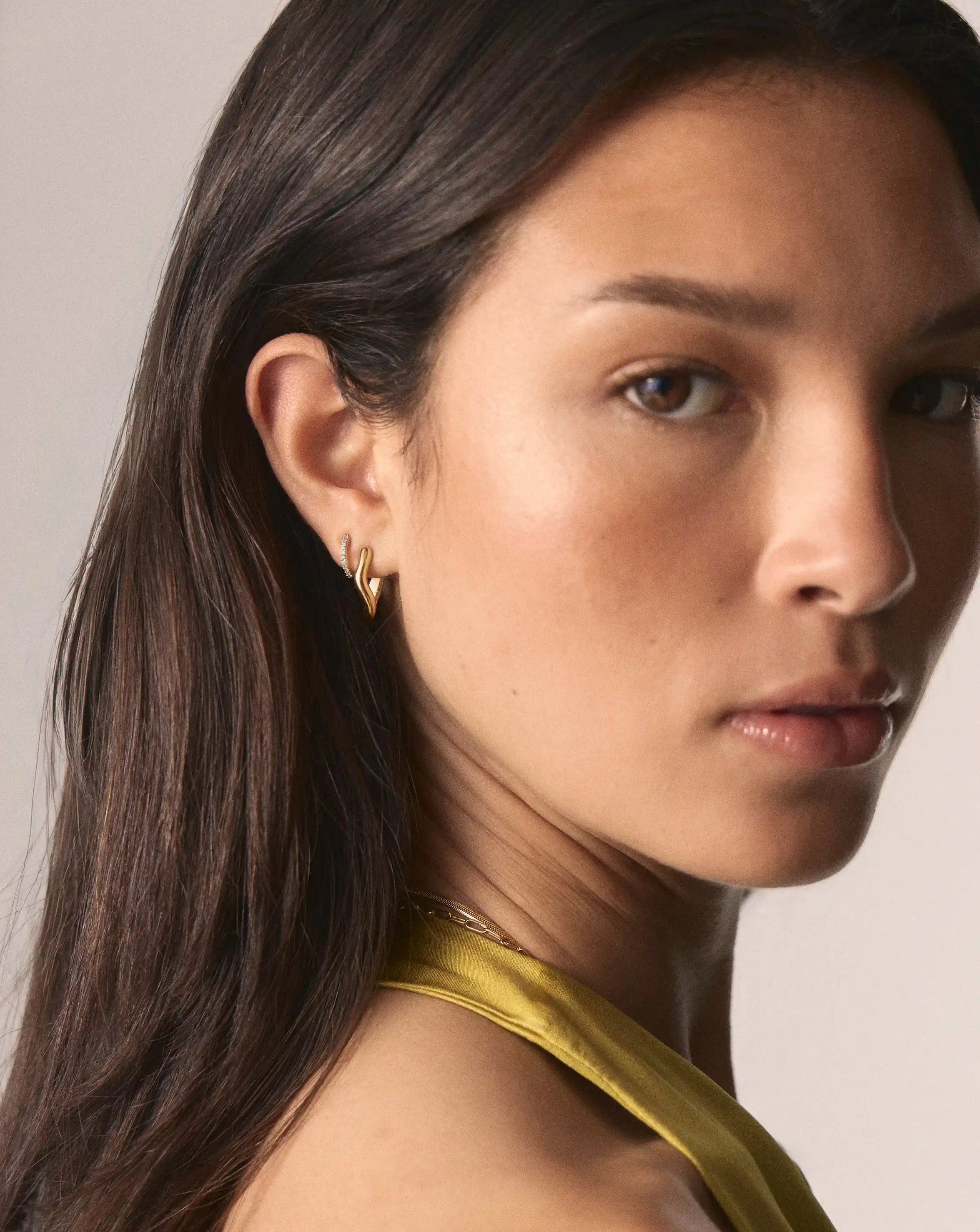 Molten Classic Small Hoop Earrings | 18ct Gold Plated Earrings Missoma 
