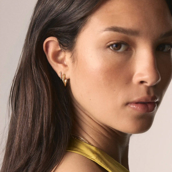 Molten Classic Small Hoop Earrings | 18ct Gold Plated Earrings Missoma 