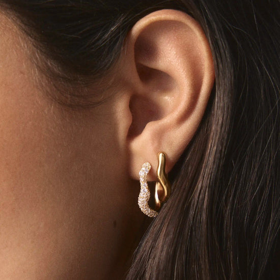 Molten Classic Small Hoop Earrings | 18ct Gold Plated Earrings Missoma 