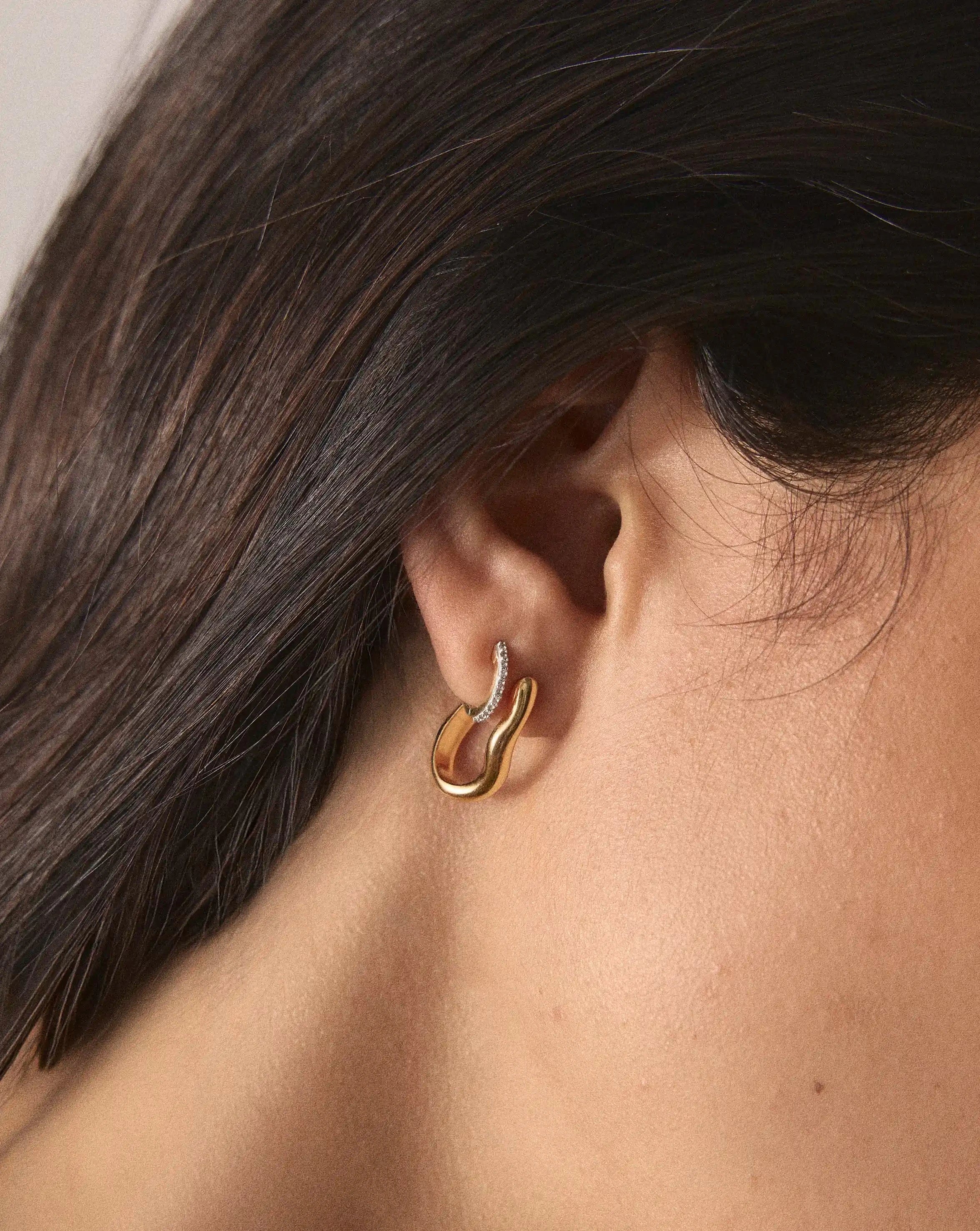 Molten Classic Small Hoop Earrings | 18ct Gold Plated Earrings Missoma 
