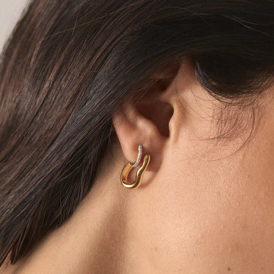 Molten Classic Small Hoop Earrings | 18ct Gold Plated Earrings Missoma 