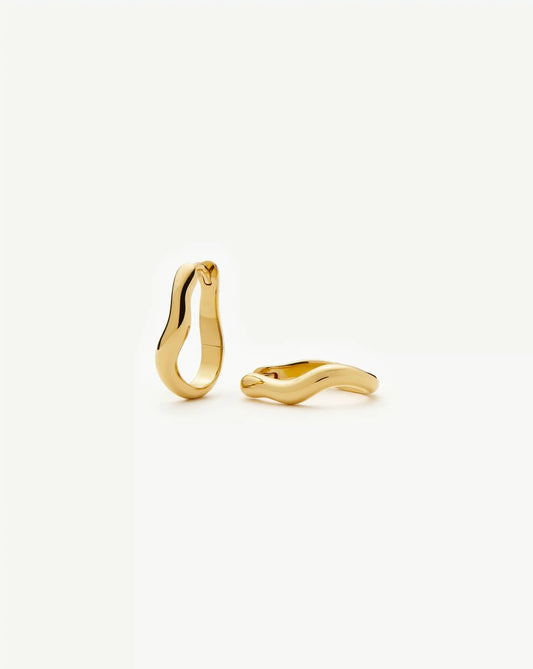 Molten Classic Small Hoop Earrings | 18ct Gold Plated Earrings Missoma 