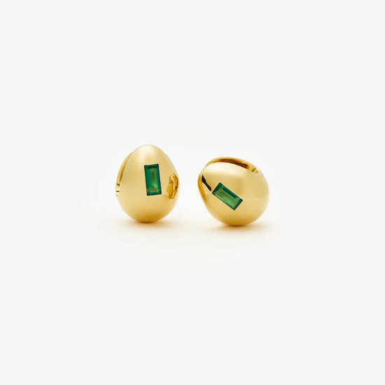 Molten Gemstone Dome Small Hoop Earrings in Gold | Missoma UK