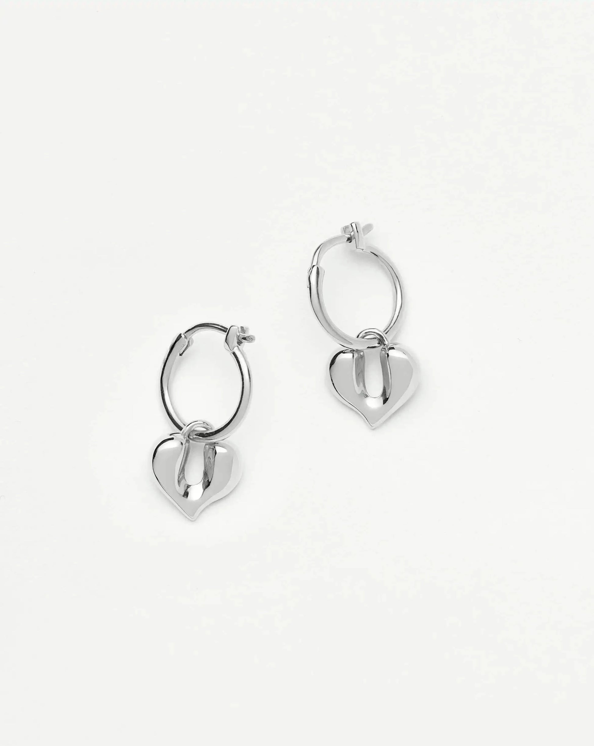 Molten Heart Charm Hoop Earrings | Sterling Silver Earrings Missoma 