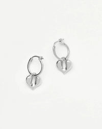 Molten Heart Charm Hoop Earrings | Sterling Silver Earrings Missoma 